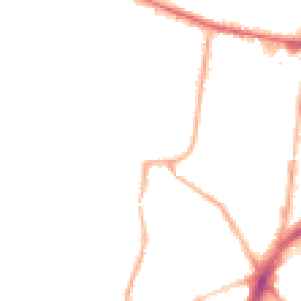 Night-time road noise heatmap for OL9 9AQ