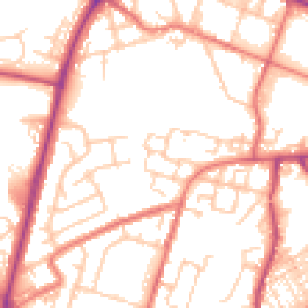 Daytime road noise heatmap for OL9 9BT