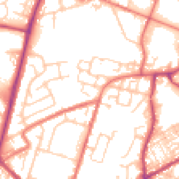 Daytime road noise heatmap for OL9 9DE