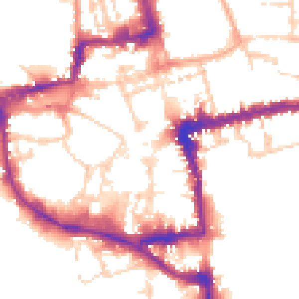Daytime road noise heatmap for OX1 1EP