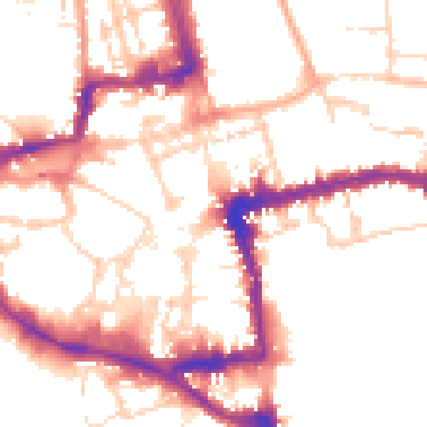 Daytime road noise heatmap for OX1 1ET