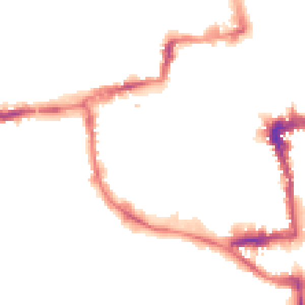 Night-time road noise heatmap for OX1 1HD