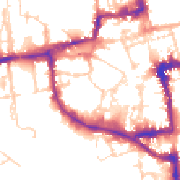 Daytime road noise heatmap for OX1 1HF