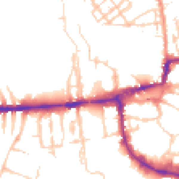 Daytime road noise heatmap for OX1 1HS
