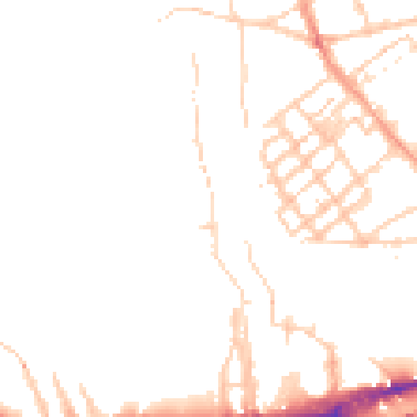 Daytime road noise heatmap for OX1 1HZ