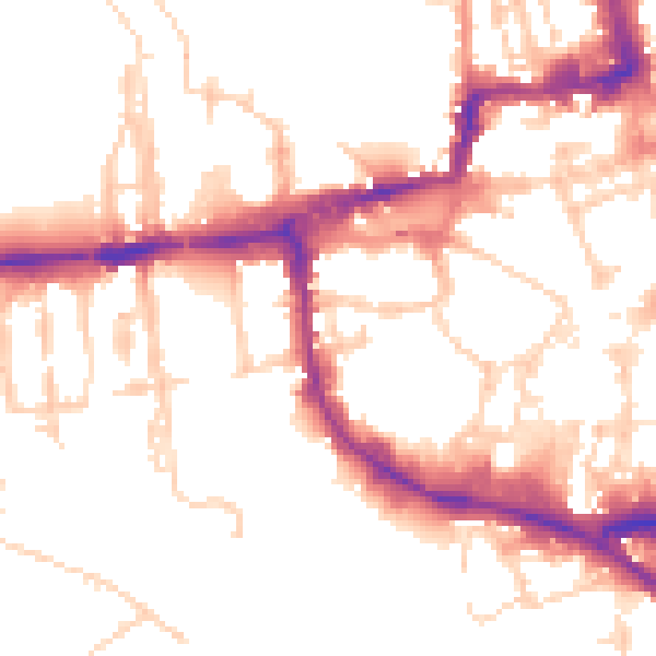 Daytime road noise heatmap for OX1 1JS