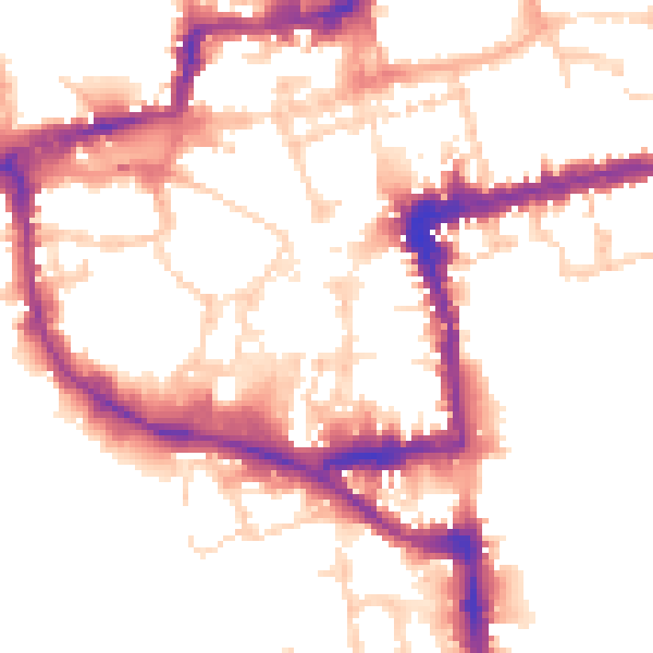 Daytime road noise heatmap for OX1 1QE