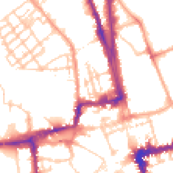 Daytime road noise heatmap for OX1 2LL