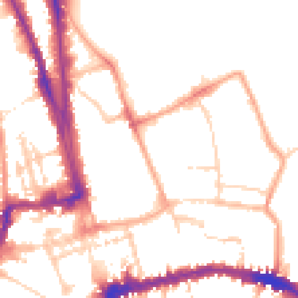 Daytime road noise heatmap for OX1 3PA