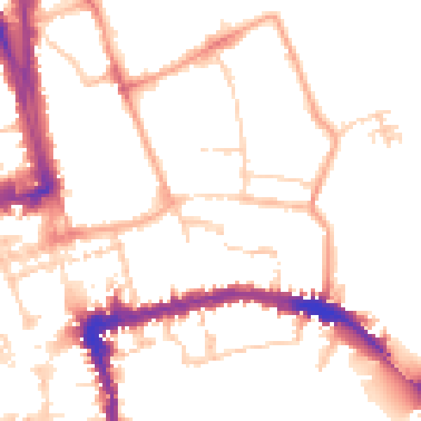 Daytime road noise heatmap for OX1 3SU