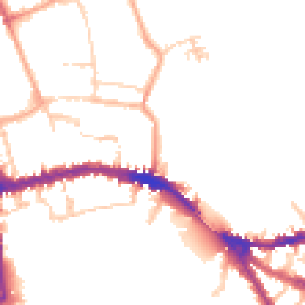 Daytime road noise heatmap for OX1 3SX