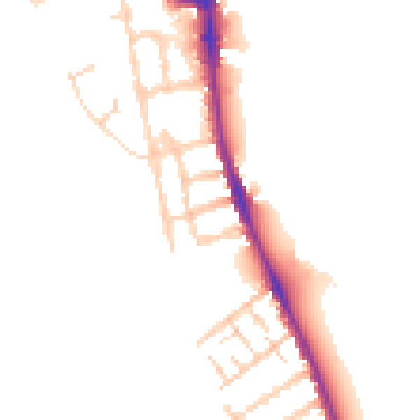 Daytime road noise heatmap for OX1 4PT