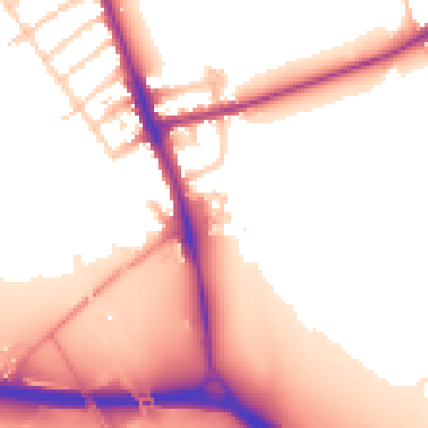 Daytime road noise heatmap for OX1 4XL