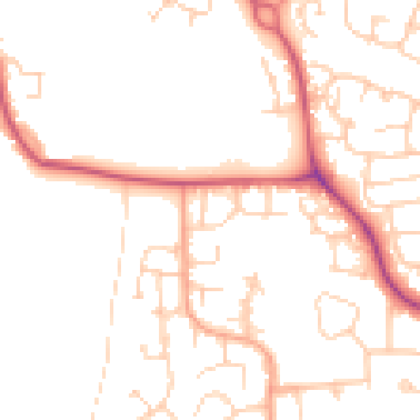 Daytime road noise heatmap for OX16 0UA