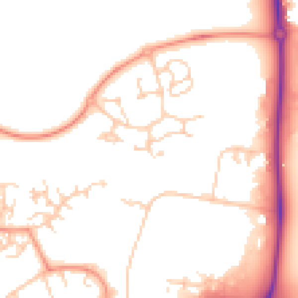 Daytime road noise heatmap for OX16 1EH