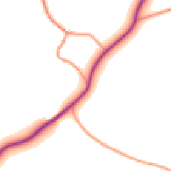 Daytime road noise heatmap for OX17 1AA