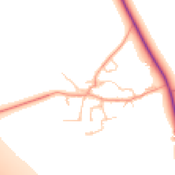 Daytime road noise heatmap for OX17 1BL