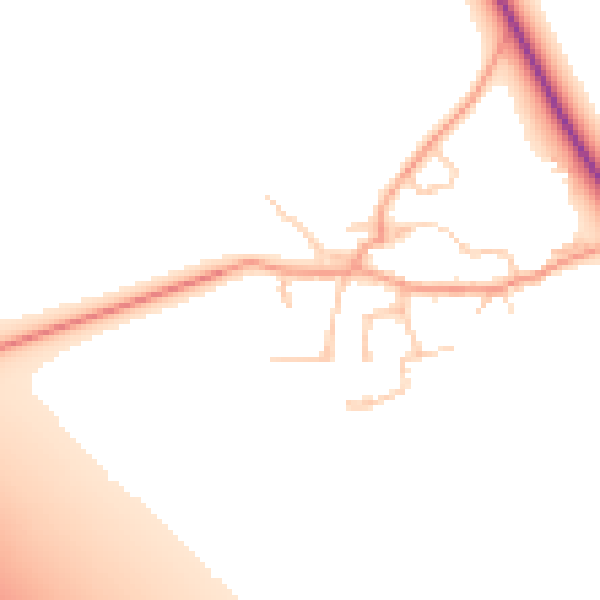 Daytime road noise heatmap for OX17 1BW