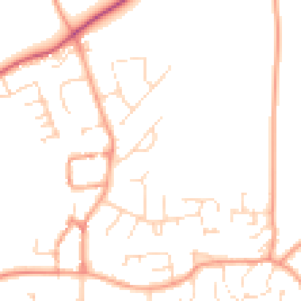 Daytime road noise heatmap for OX17 2QP