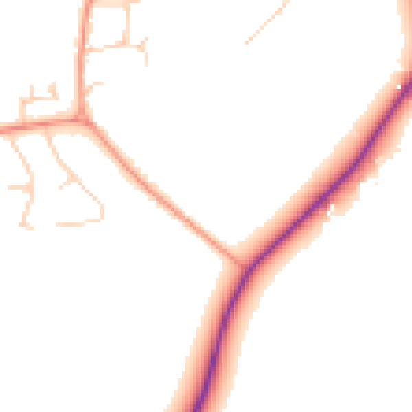 Daytime road noise heatmap for OX17 3GE