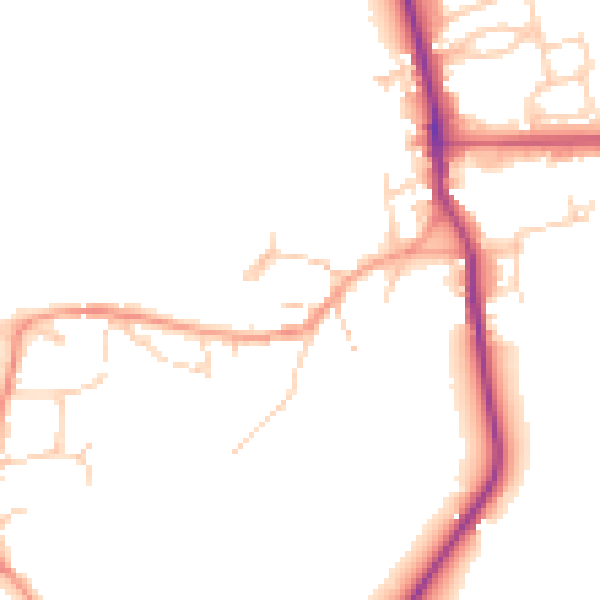 Daytime road noise heatmap for OX17 3LX