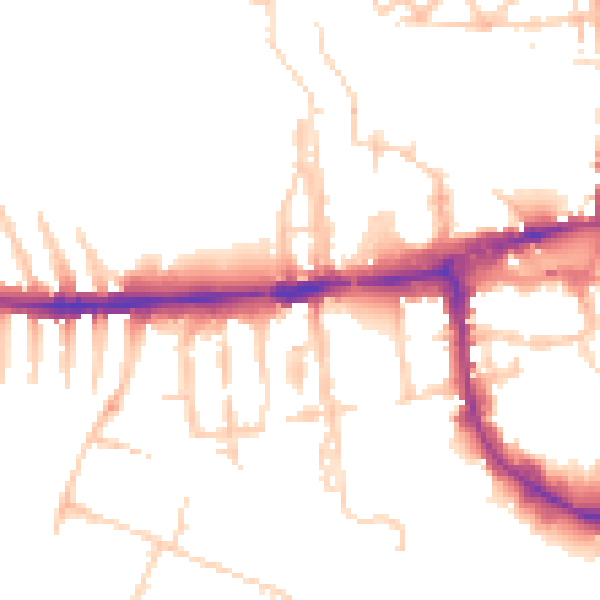 Daytime road noise heatmap for OX2 0AA