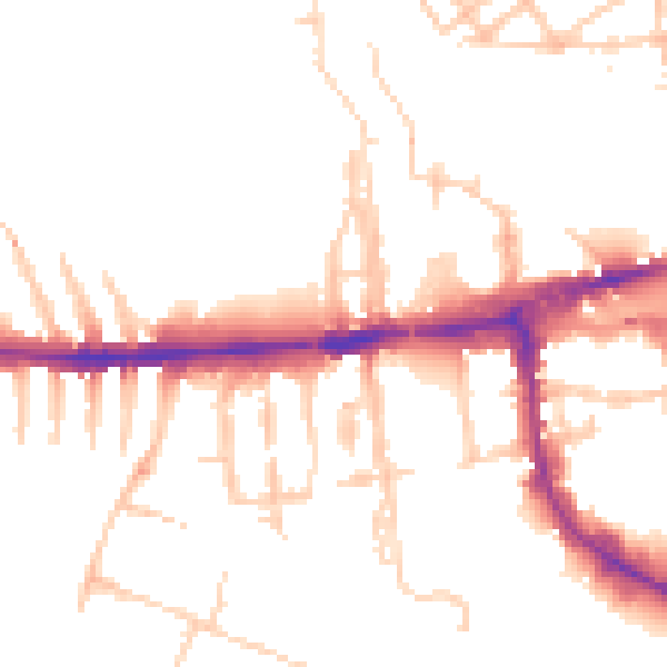 Daytime road noise heatmap for OX2 0AB