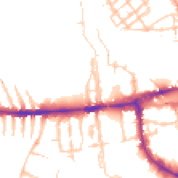 Daytime road noise heatmap for OX2 0AE