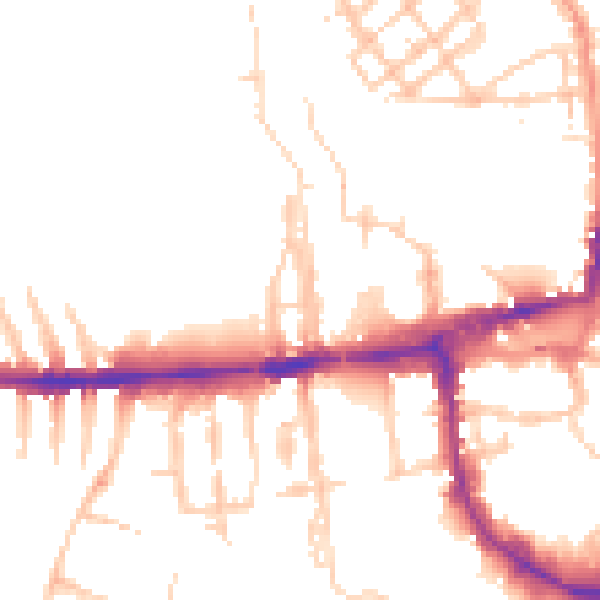 Daytime road noise heatmap for OX2 0AH