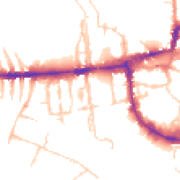Daytime road noise heatmap for OX2 0AJ