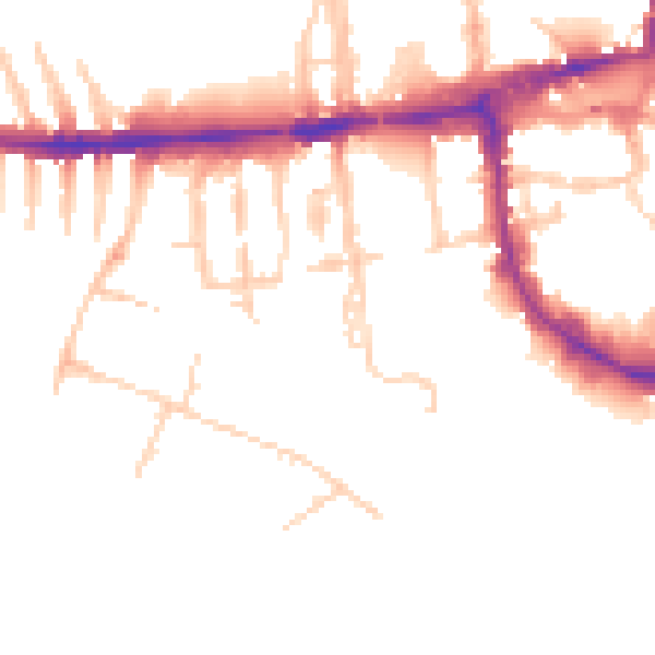 Daytime road noise heatmap for OX2 0AN