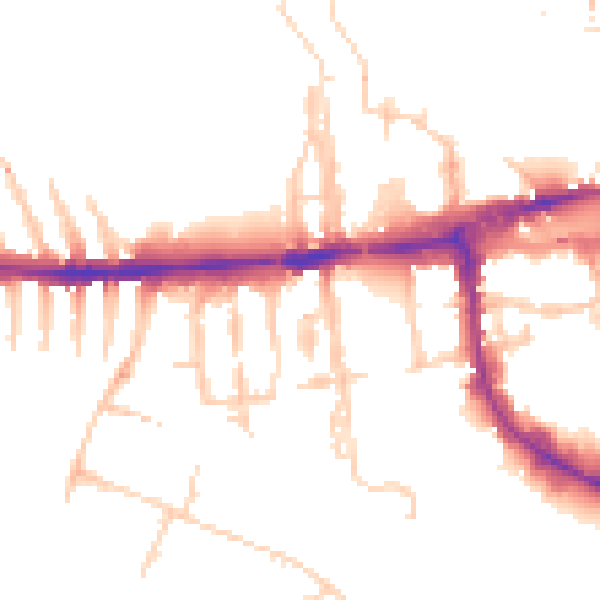 Daytime road noise heatmap for OX2 0AR