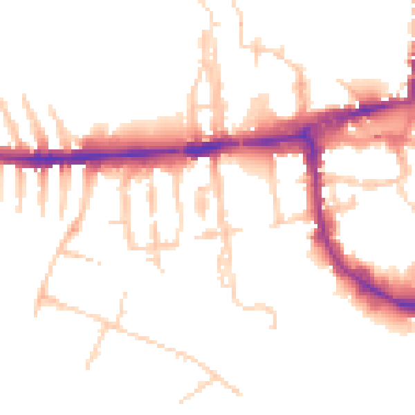 Daytime road noise heatmap for OX2 0AS