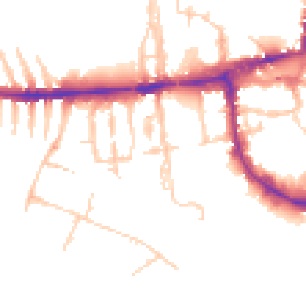 Daytime road noise heatmap for OX2 0AT