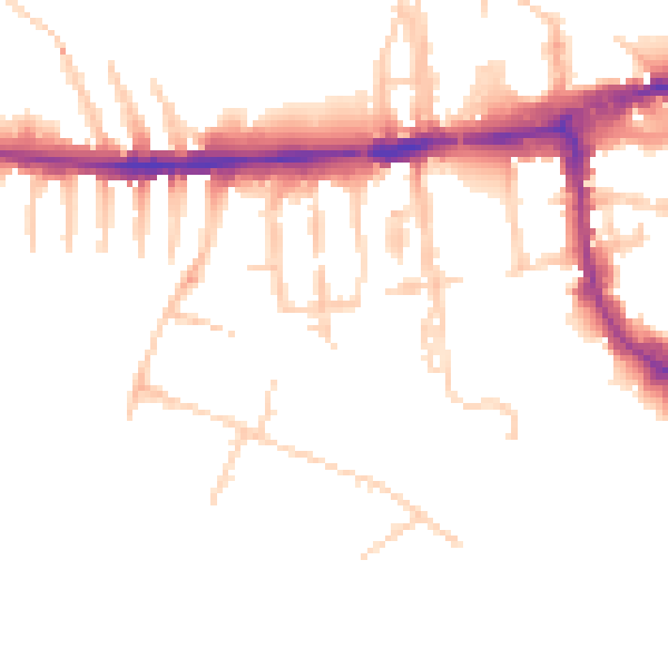 Daytime road noise heatmap for OX2 0BB