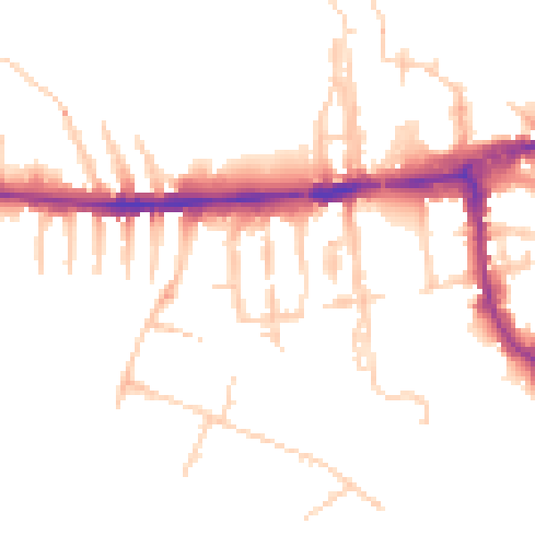 Daytime road noise heatmap for OX2 0BD