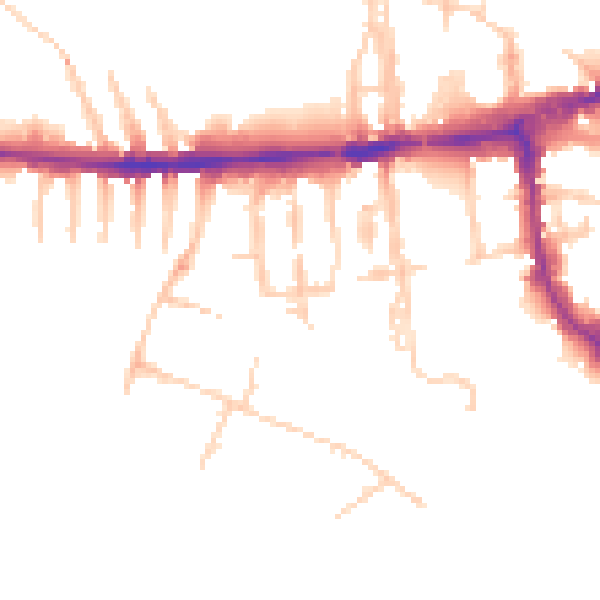 Daytime road noise heatmap for OX2 0BE
