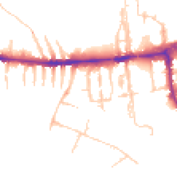 Daytime road noise heatmap for OX2 0BH