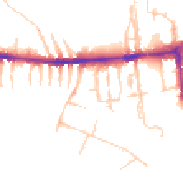 Daytime road noise heatmap for OX2 0BJ