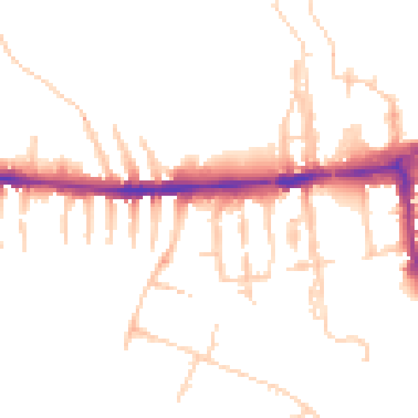 Daytime road noise heatmap for OX2 0BL