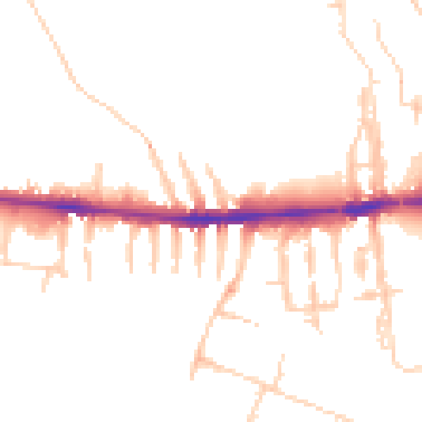 Daytime road noise heatmap for OX2 0BU