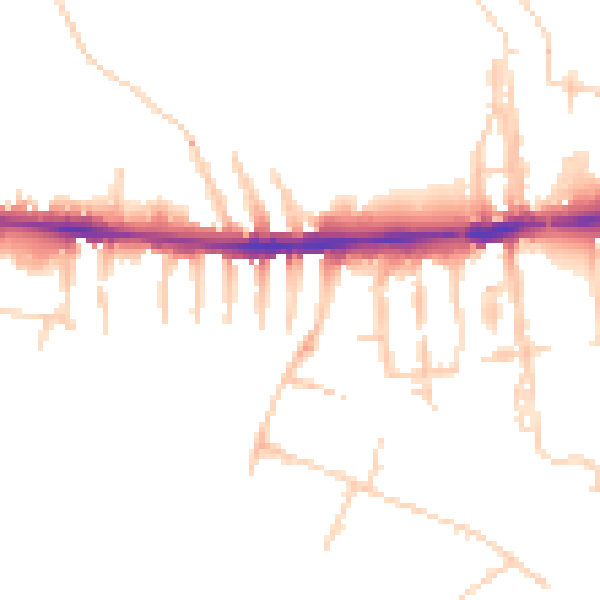 Daytime road noise heatmap for OX2 0DA