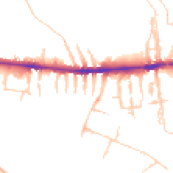 Daytime road noise heatmap for OX2 0DD