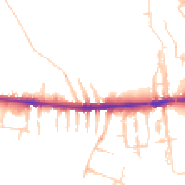 Daytime road noise heatmap for OX2 0DG