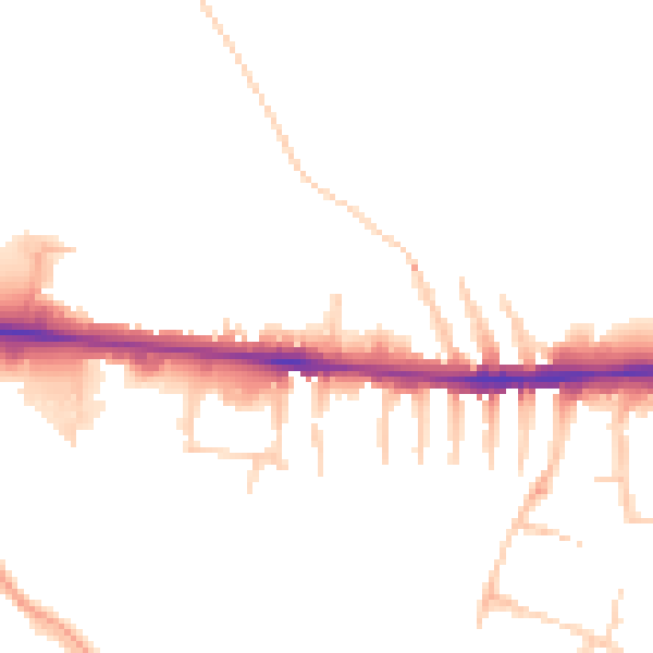 Daytime road noise heatmap for OX2 0ED