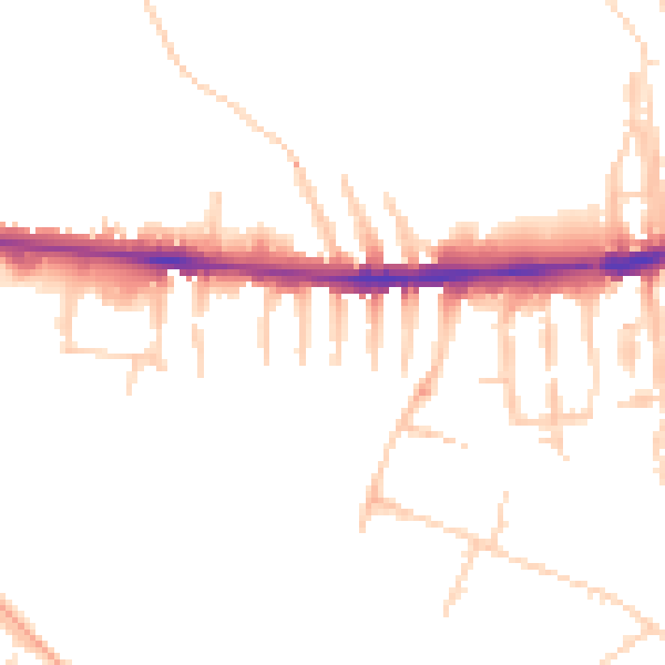 Daytime road noise heatmap for OX2 0ET