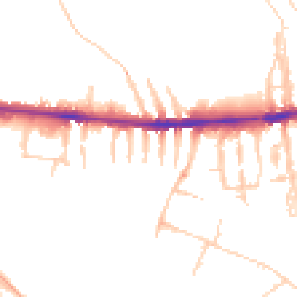 Daytime road noise heatmap for OX2 0EU
