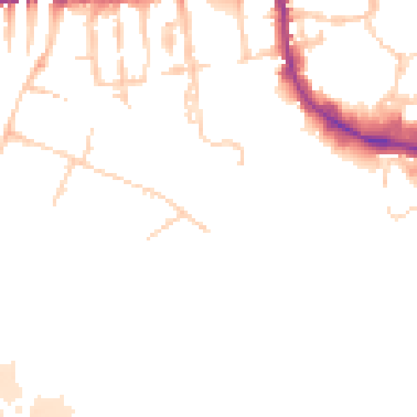 Daytime road noise heatmap for OX2 0EW