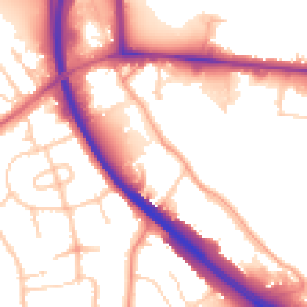 Daytime road noise heatmap for OX2 0FG