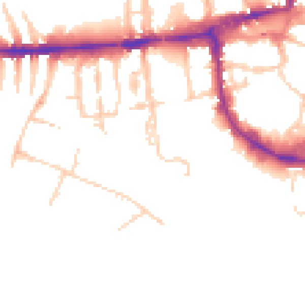 Daytime road noise heatmap for OX2 0HJ